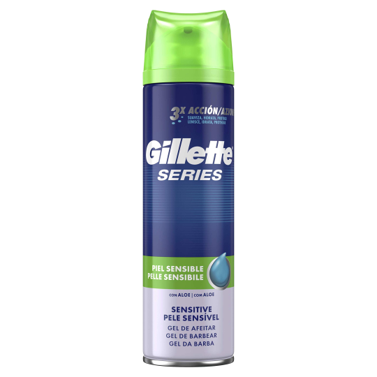 Гель для бритья Gillette Series Sensitive / Успокаивающий для чувствительной кожи с алоэ 2 шт. х 200 мл