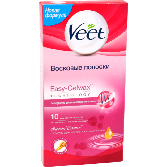 Восковые полоски для депиляции «Veet» 10 полосок