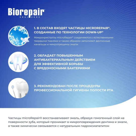 Ополаскиватель для полости рта Biorepair Antibacterial Mouthwash антибактериальный без спирта 500 мл