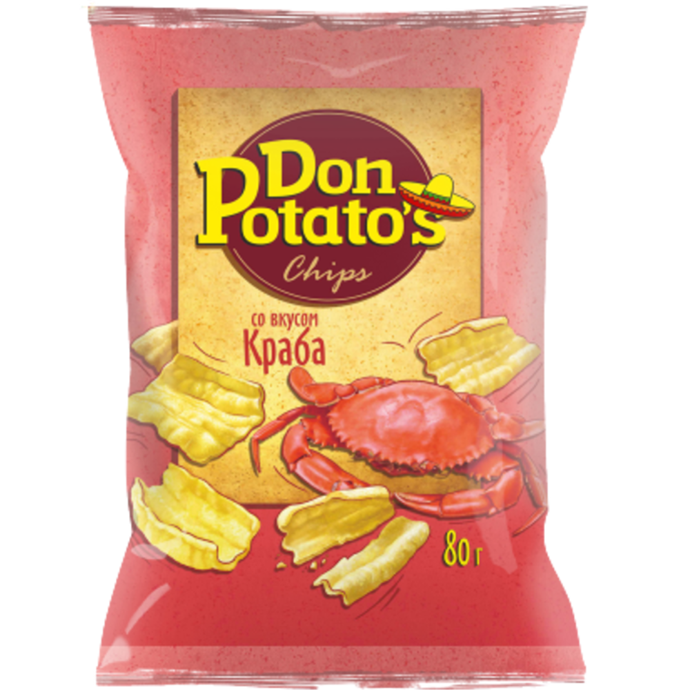 Снеки кар­то­фель­ные «Don Potato's» со вкусом краба, 80 г