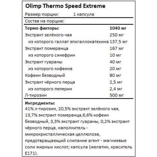 Жиросжигатель Thermo Speed Extreme Mega Caps, Olimp