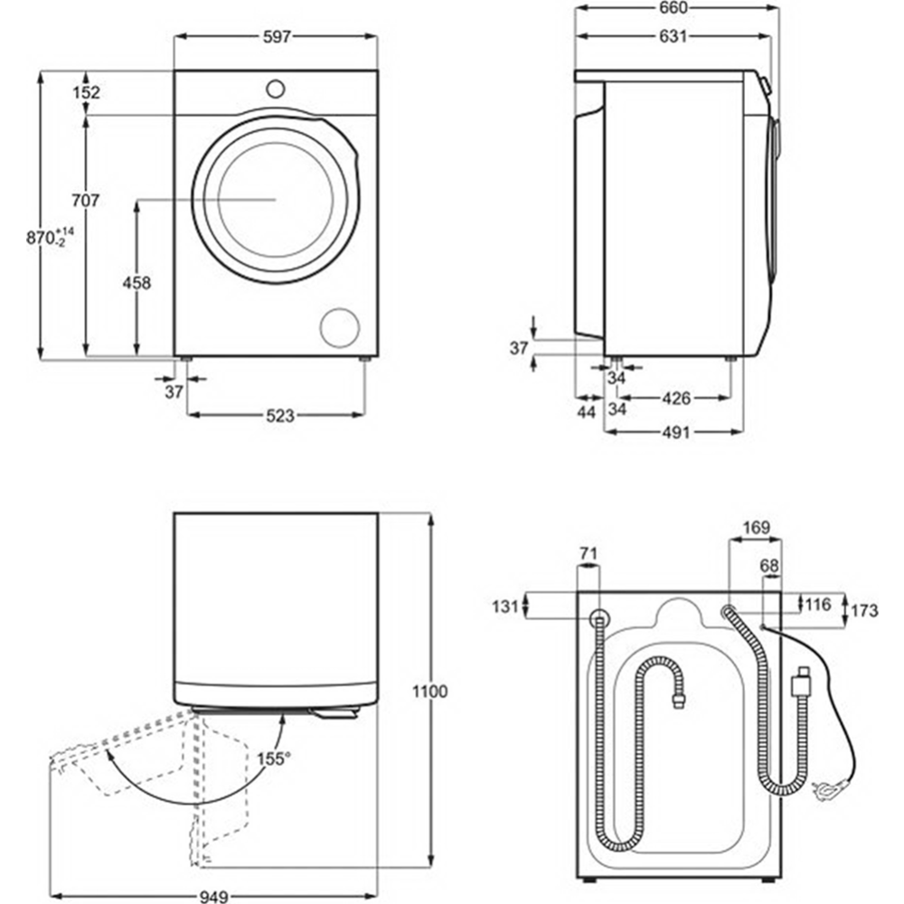 Стирально-сушильная машина «Electrolux» EW9WN249W