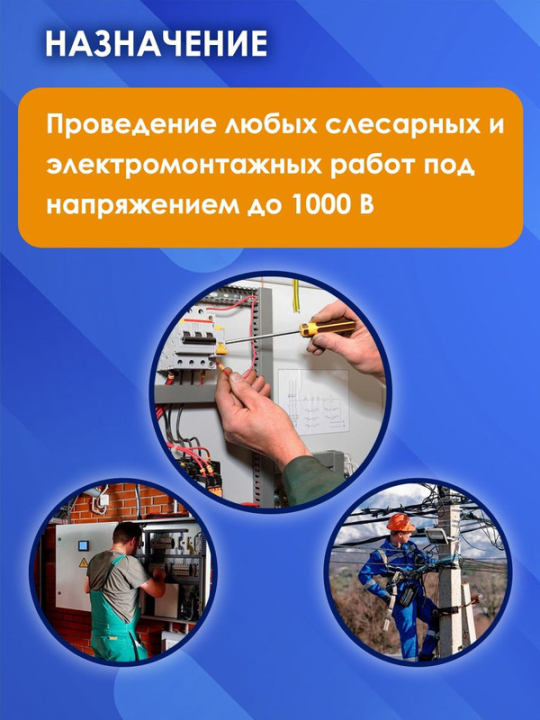 Набор диэлектрического инструмента №1, тканевый пенал, 8 предметов,  1000 В, “ЭкспертЭлектрик” TDM