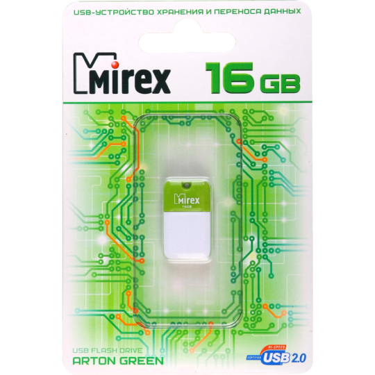 USB флэш-накопитель Mirex ARTON GREEN 16GB (13600-FMUAGR16)