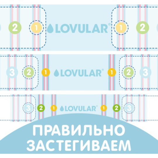 Подгузники детские «Lovular» Giraffe, размер S, 3-8 кг, 72 шт