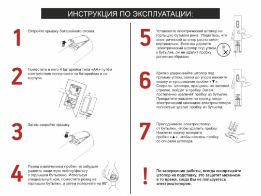 Электроштопор, 4.8х22.8 см, CHEF, PERFECTO LINEA