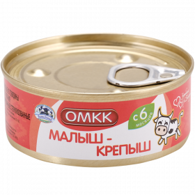 Кон­сер­вы мясные «ОМКК» Малыш-крепыш, 100 г