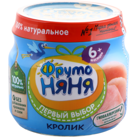 Пюре мясное «Фруто Няня» кролик, 80 г