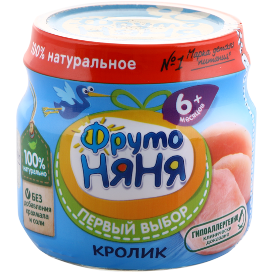 Пюре мясное «Фруто Няня» кролик, 80 г