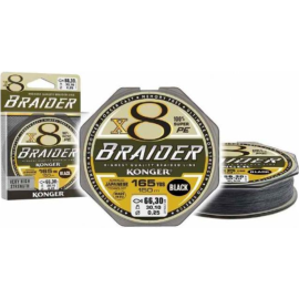 Леска плетеная «Konger» Braider X8 Black, 250148008, 150 м, 0.08 мм