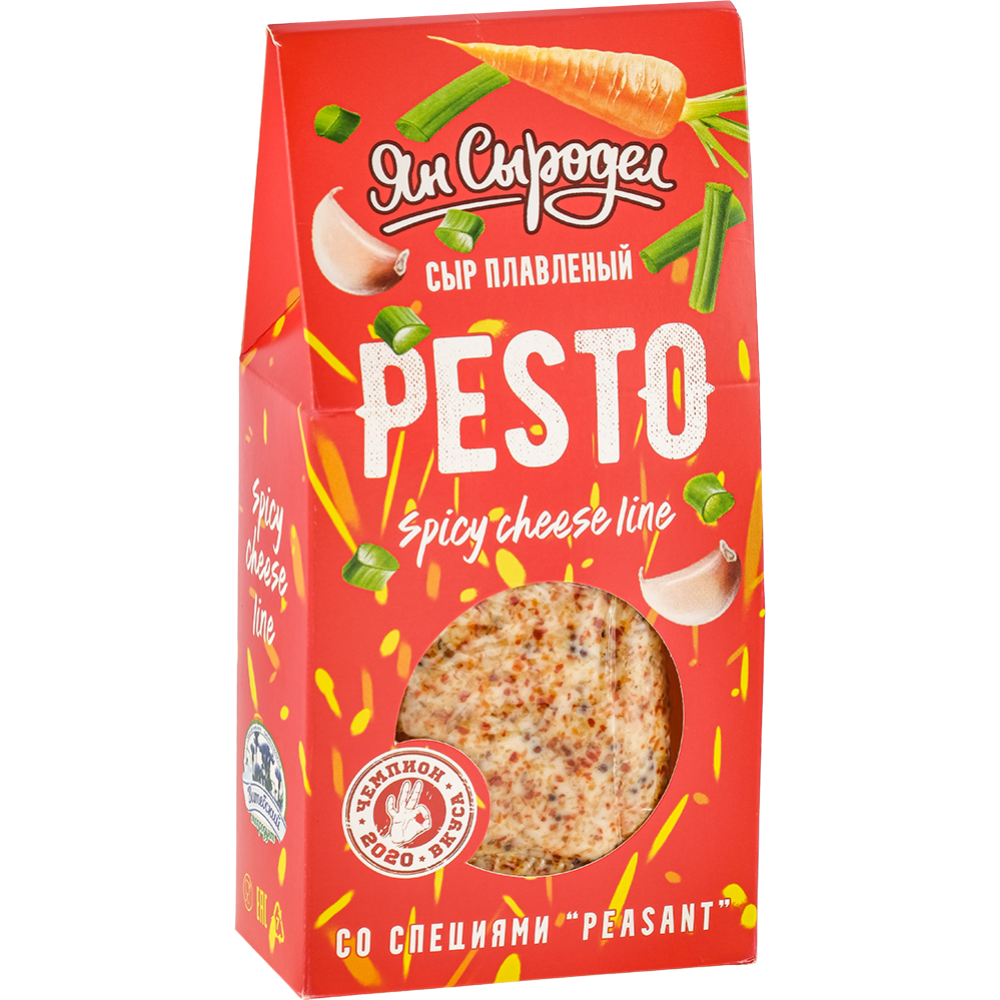 Сыр плав­ле­ный «Pesto» со спе­ци­я­ми Peasant, 30%, 1 кг