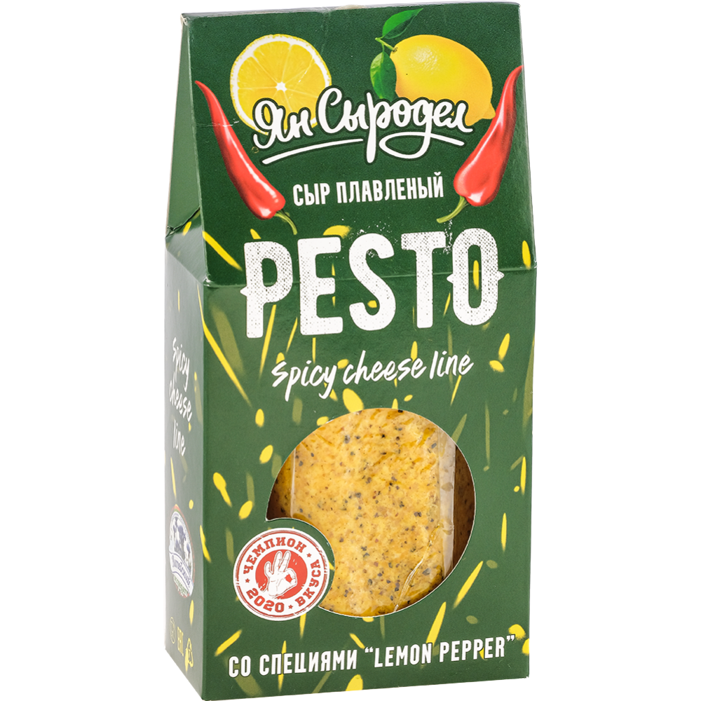 Сыр плав­ле­ный «Pesto» со спе­ци­я­ми Lemon pepper, 30%, 1 кг