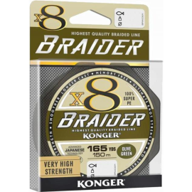 Леска плетеная «Konger» Braider X8 Olive Green, 250150004, 150 м, 0.04 мм