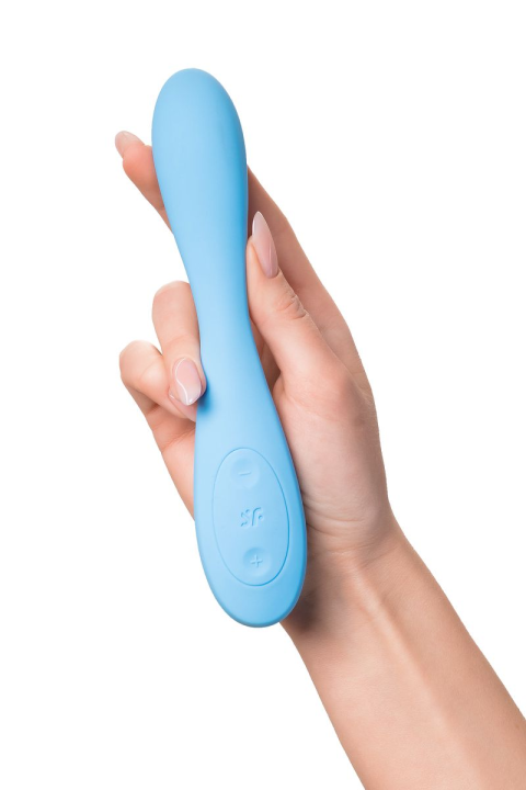 Стимулятор точки G с фиксацией формы Satisfyer G-Spot Flex 4+ Connect App, голубой, 19,5 см