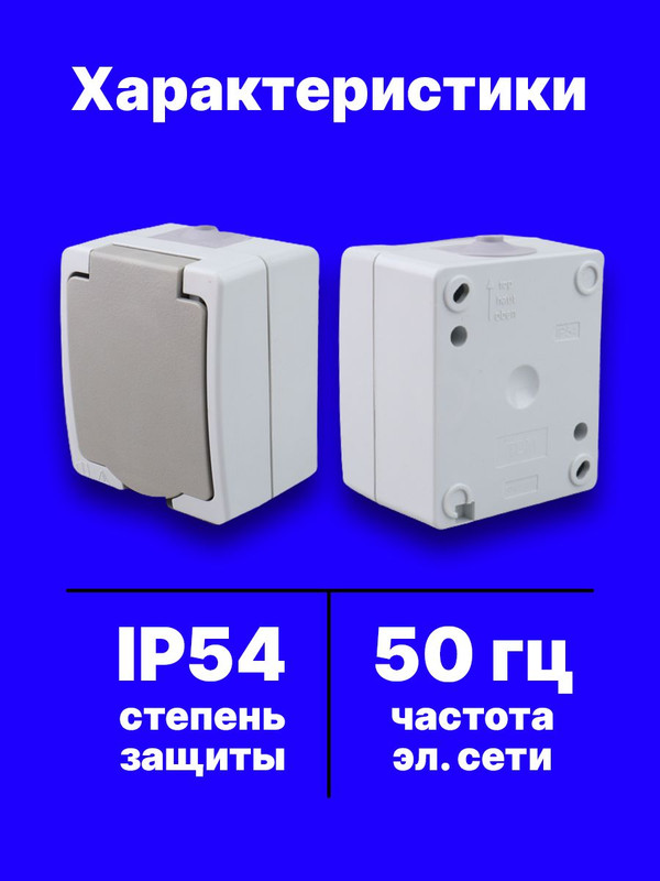 Розетка 2П+З (2шт) открытой установки IP54 16А "Вуокса" TDM SQ1803-0007(2)