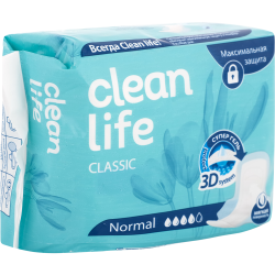 Про­клад­ки ги­ги­е­ни­че­ские «Clean life» classic normal, 10 шт.