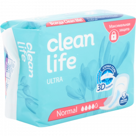 Про­клад­ки ги­ги­е­ни­че­ские «Clean life» ultra normal, 10 шт