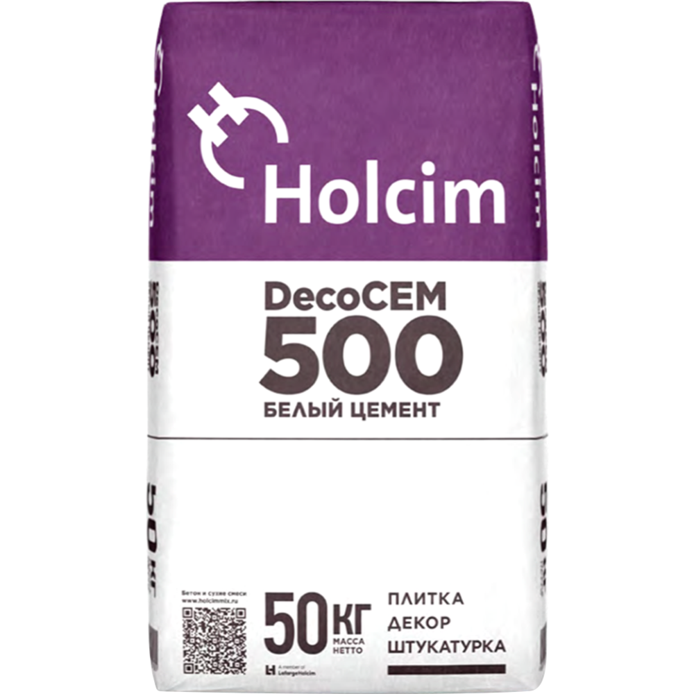 Цемент «Holcim» ПЦБ500Д0, холсим, белый, 50 кг