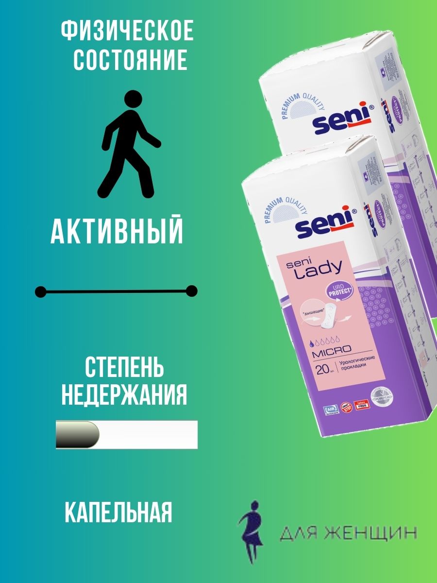 Урологические прокладки Seni Lady micro для женщин, 80 шт