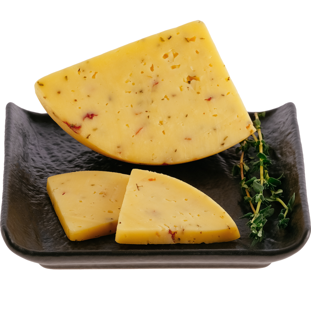 Сыр полутвердый «Ларец с вялеными томатами и орегано» 50%, 1 кг #0