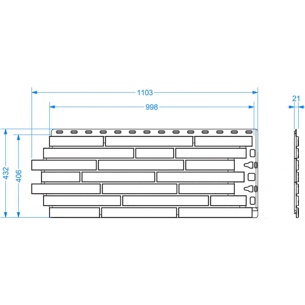 Фасадная панель «Docke» Klinker, PFKL-1192, монте