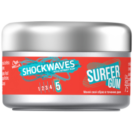 Воск для укладки волос «Wella» Shockwaves Surfer Gum, 75 мл                          