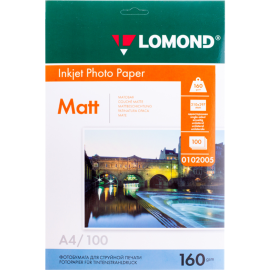 Фотобумага «Lomond» Inkjet Photo Paper, 0102005, A4, матовая, 100 листов 