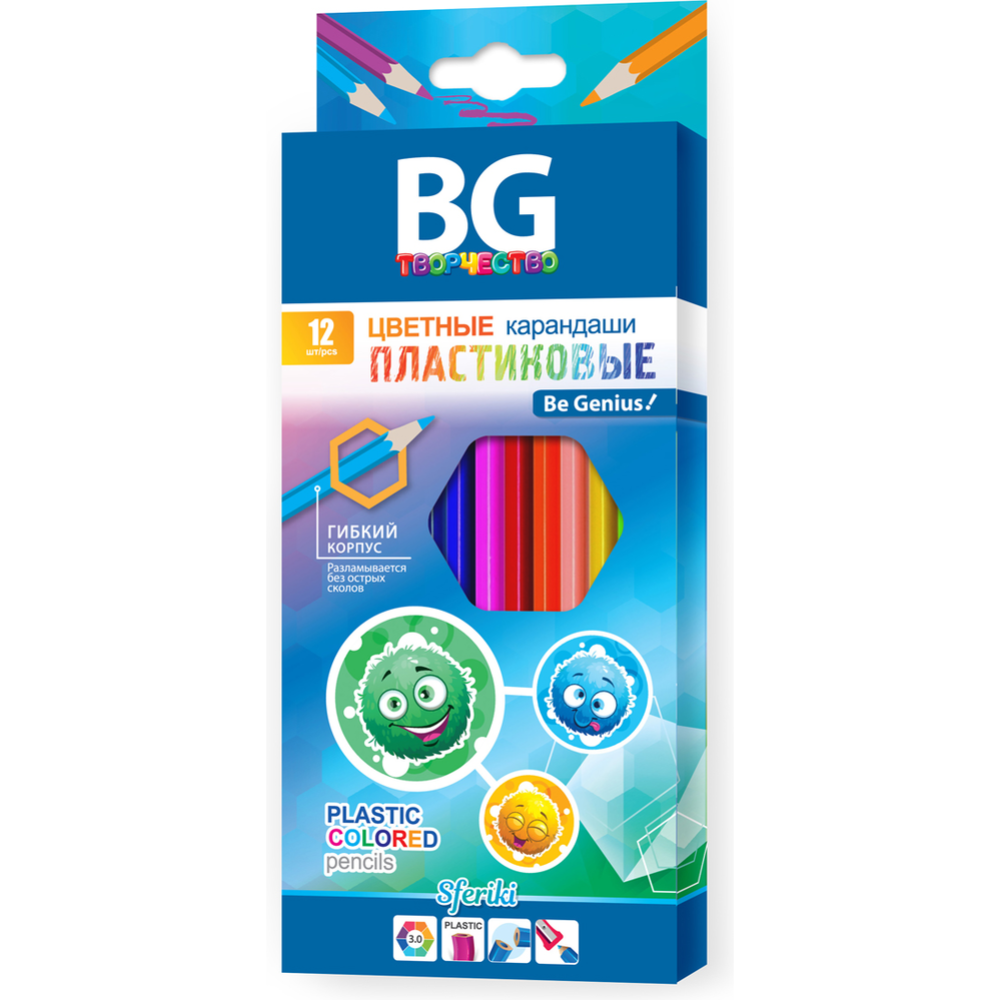 Набор цветных карандашей «BG» 12 шт