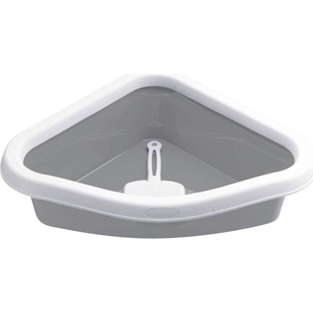 Туалет-лоток «Stefanplast» Sprint Corner, 96618, светло-серый/белый, 40х56х14 см