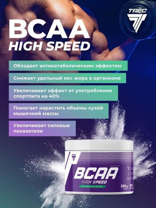 Ами­но­кис­ло­ты БЦАА Trec Nutrition BCAA High Speed 250 г Лимон