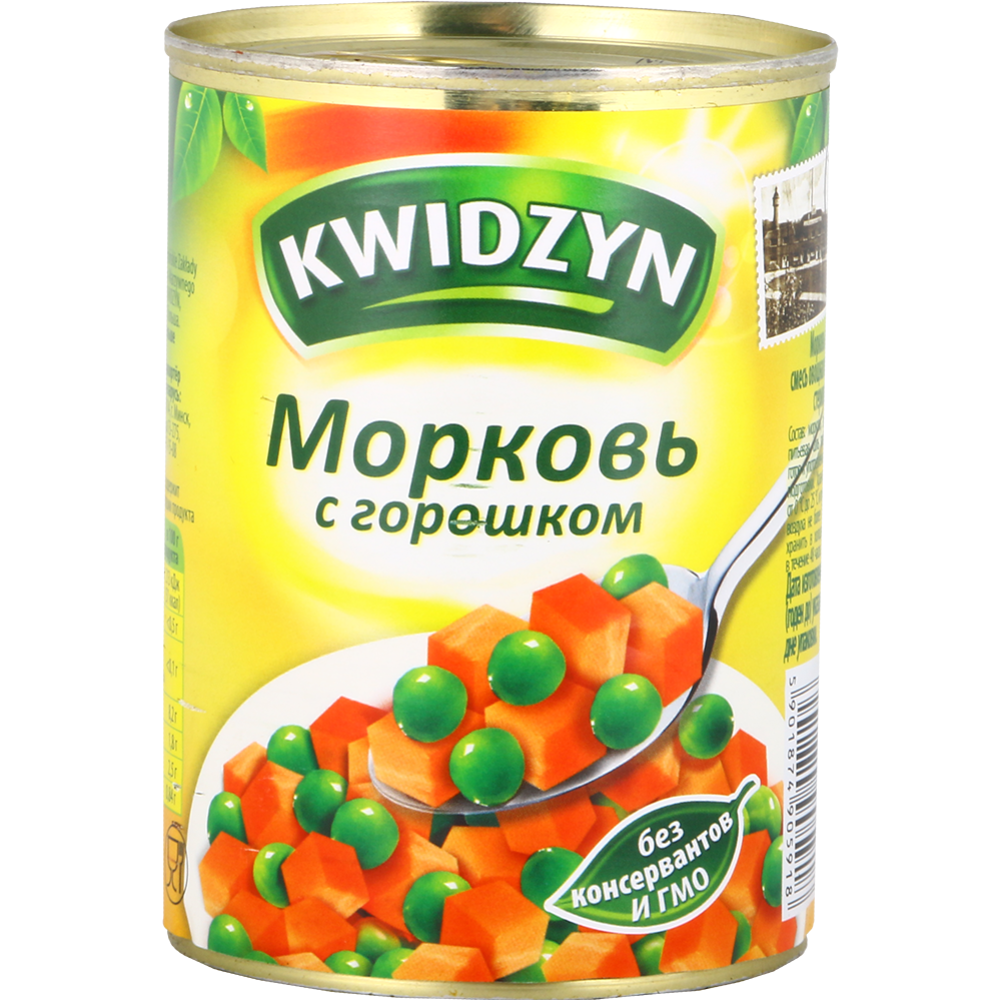 Овощи консервированные «Kwidzyn» моковь с горошком, 400 г
