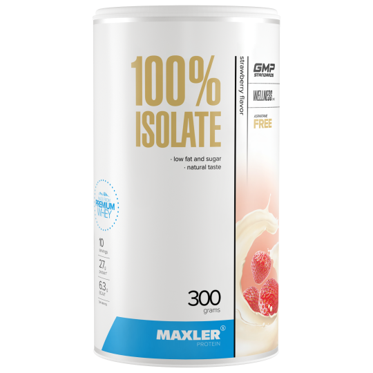 Изолят Maxler 100% Isolate (90% protein; low fat/sugar) 300 g (can) - Strawberry