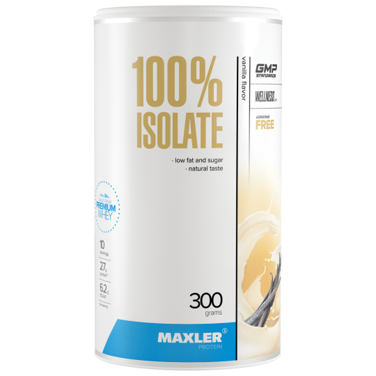 Изолят Maxler 100% Isolate (90% protein; low fat/sugar) 300 g (can) - Vanilla