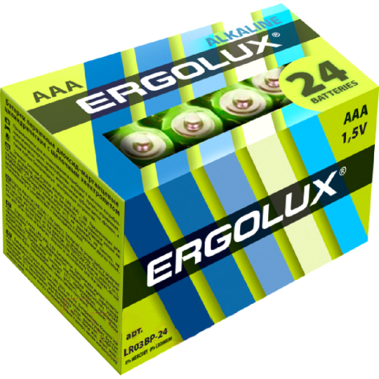 Комплект батареек «Ergolux» LR03 Alkaline BP-24 1.5В, 14213, 24 шт