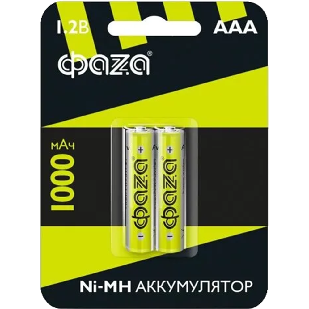 Комплект аккумуляторов «Фаза» AAA 1000 мАч 1.2В, 5002913, 2 шт