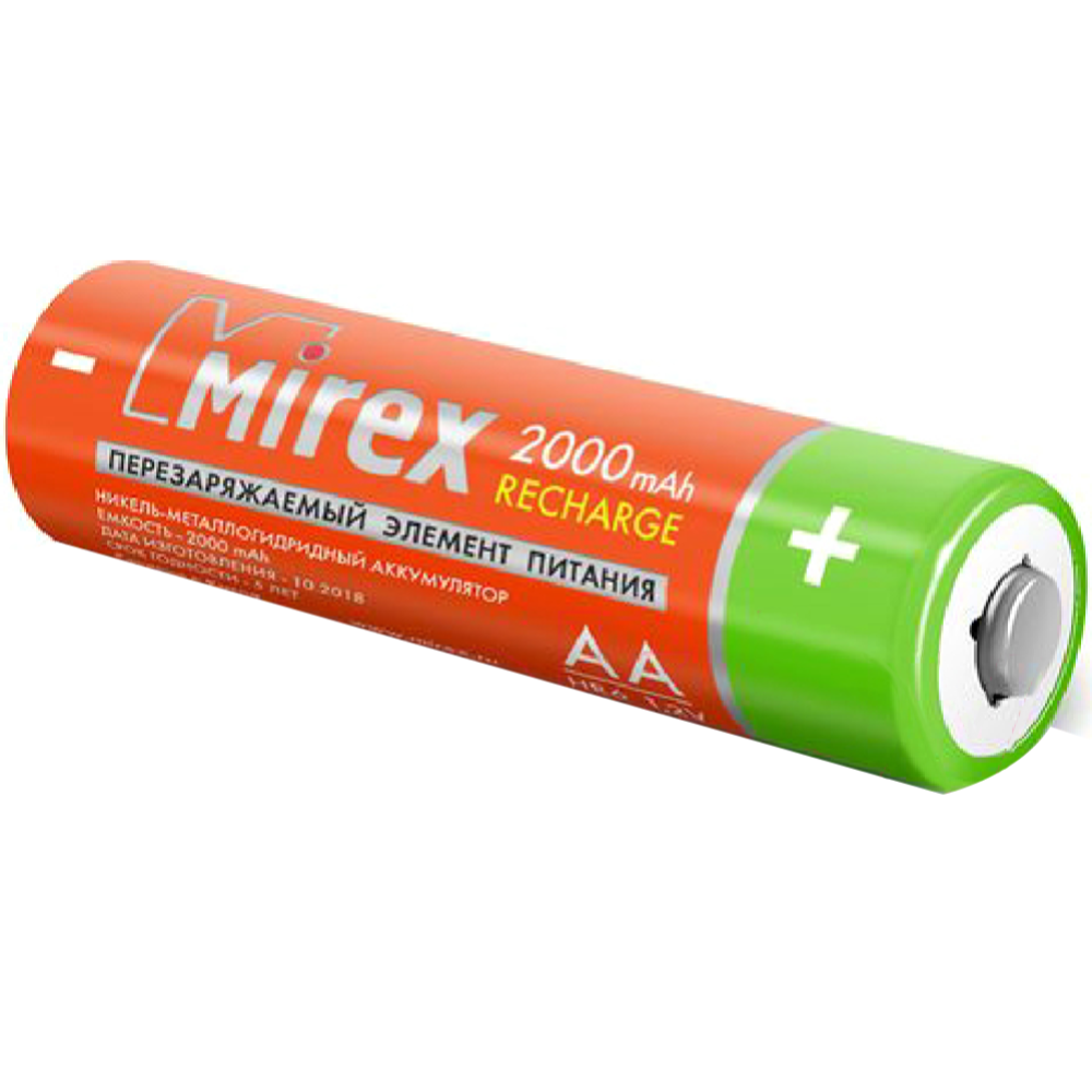 Комплект аккумуляторов «Mirex» HR6, 2000mAh, HR6-20-E4, 2 шт