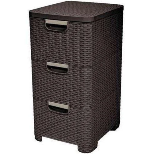 Комод «Curver» Style Rattan Drawer х3, коричневый