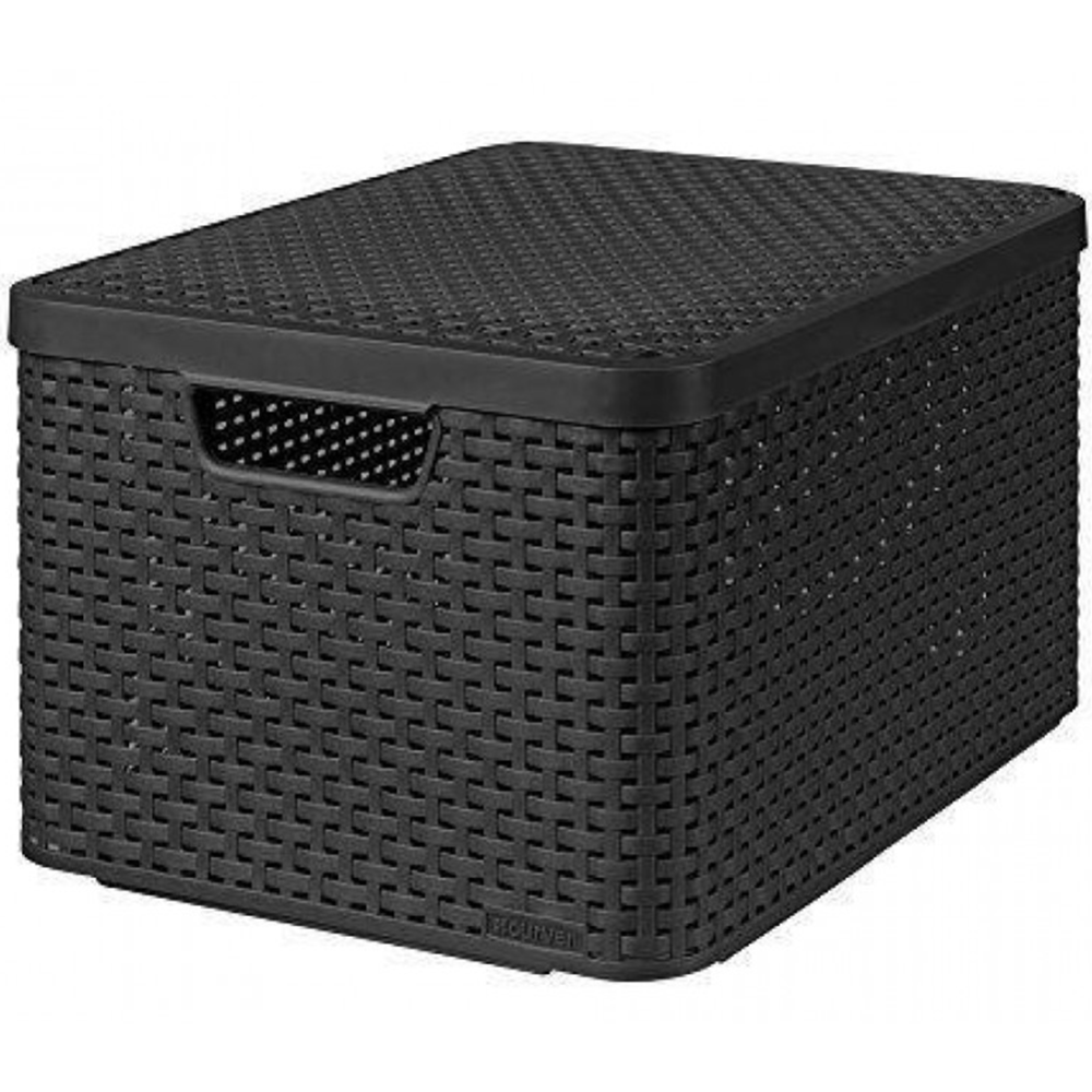 Картинка товара Корзина «Curver» style box l v2 lid, 205863, графит, 445x330x248 мм