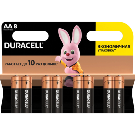 Комплект батареек «Duracell» LR6/MN1500/AA 8BL, 8 шт