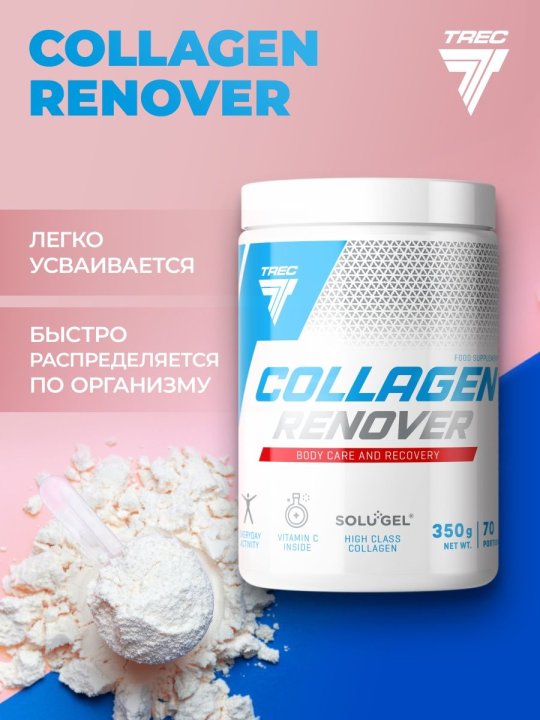 Коллаген Trec Nutrition Collagen Renover 350 г, Клубника-банан