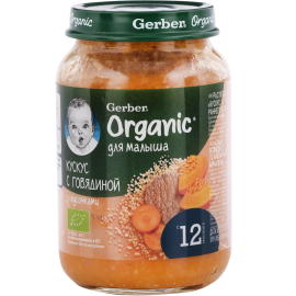 Пюре мясорастительное «Gerber Organic» кускус с говядиной, 190 г