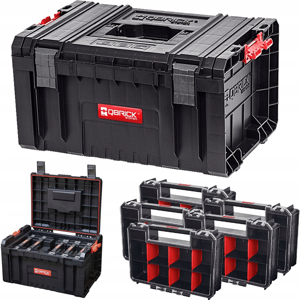 Набор ящиков для инструментов «Qbrick System» PRO ToolBox 2.0 + 5 TWO Organiser Multi, Z255987PG001, черный