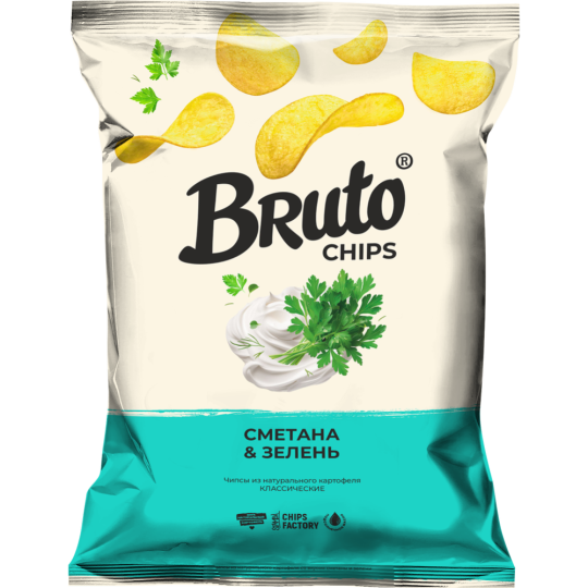 Чипсы «Bruto» сметана и зелень, 120 г