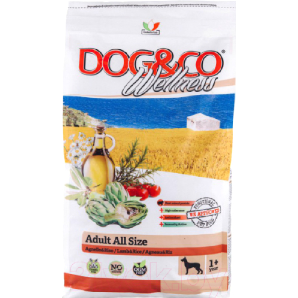 Корм для собак «Adragna» Dog&Co Wellness, Adult Mini, 3081/7/DOGWE, ягненок/рис, 7 кг