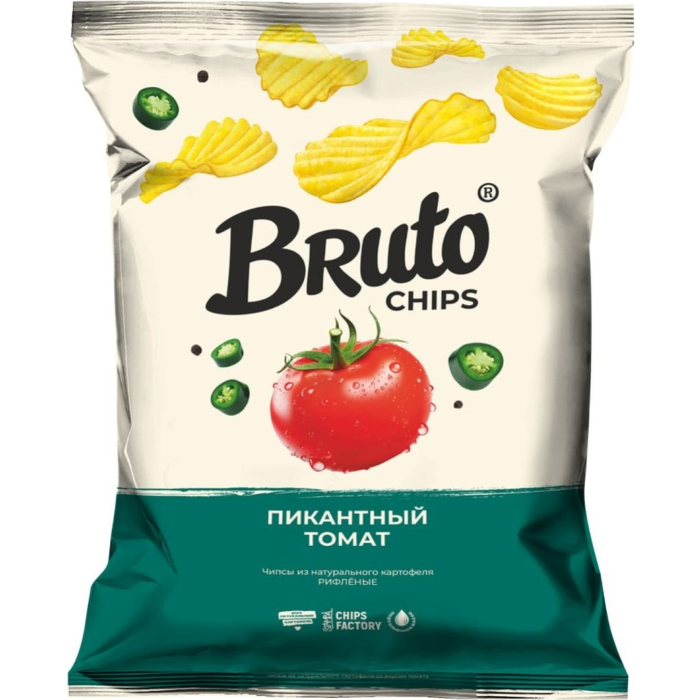 Чипсы риф­лё­ные «Bruto» пи­кант­ный томат, 120 г
