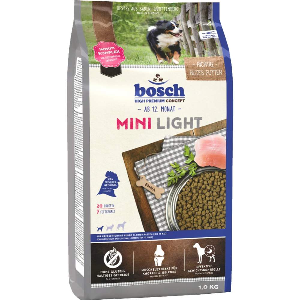 Корм для собак «Bosch» Mini Light, 5213001, птица, 1 кг