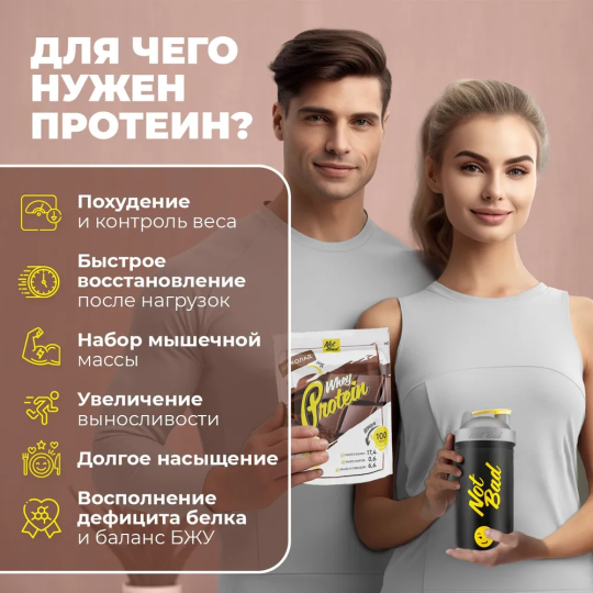 Whey Protein - сывороточный протеин, Шоколад 450гр NotBad