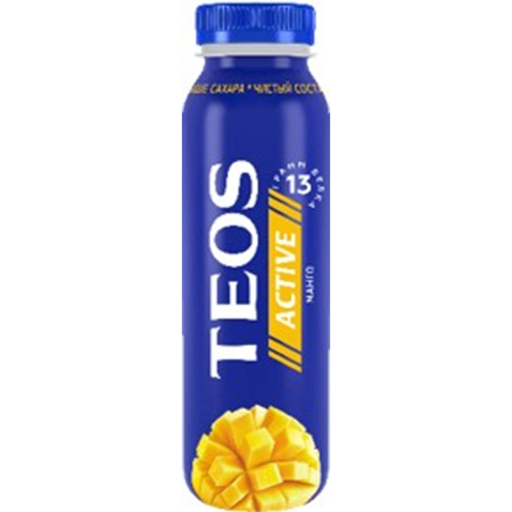 Йогурт питьевой «Teos» Active, манго, 1.8%, 260 г #0
