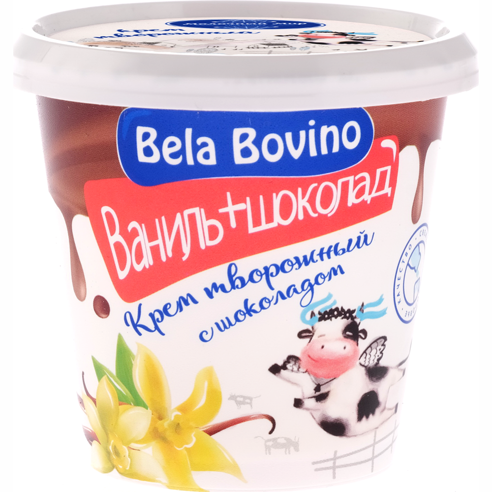 Творожный десерт «Молочный мир» Bela Bovino, ваниль и темный шоколад, 3%, 145 г #0