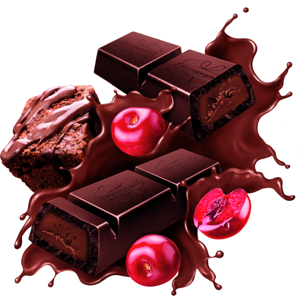 Шоколад темный «Коммунарка» с начинкой Вишневый брауни, 200 г #2